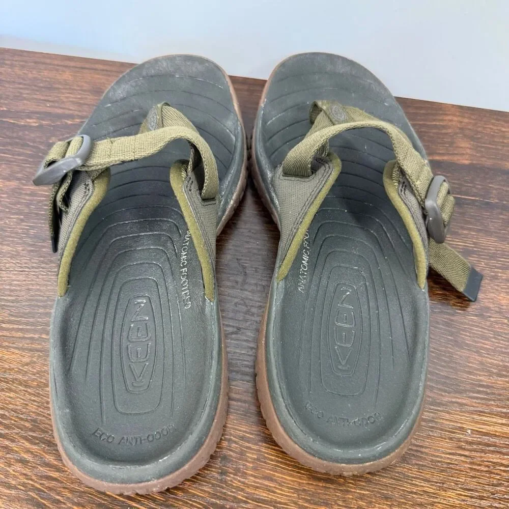 Keen Mens SOLR (Sand. Ocean. Lake. River) army green nylon strap sandal size 10